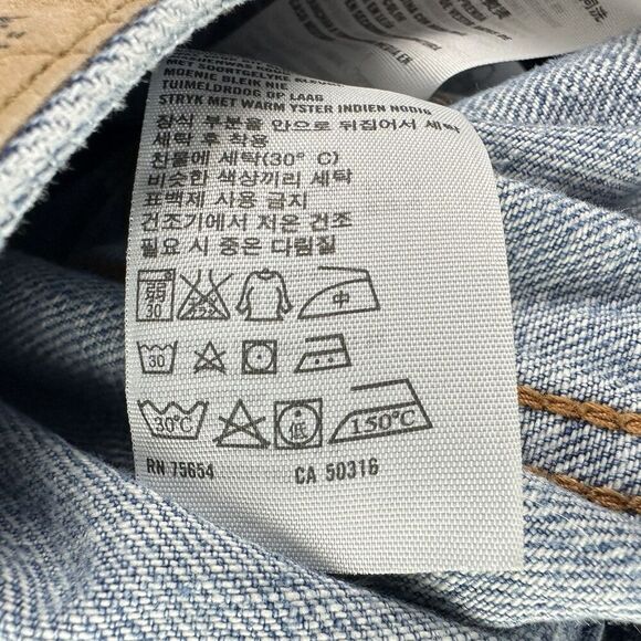 Hollister Trucker Jean Jacket Mens M Blue Distressed Denim Casual Western Y2K - Picture 2 of 16